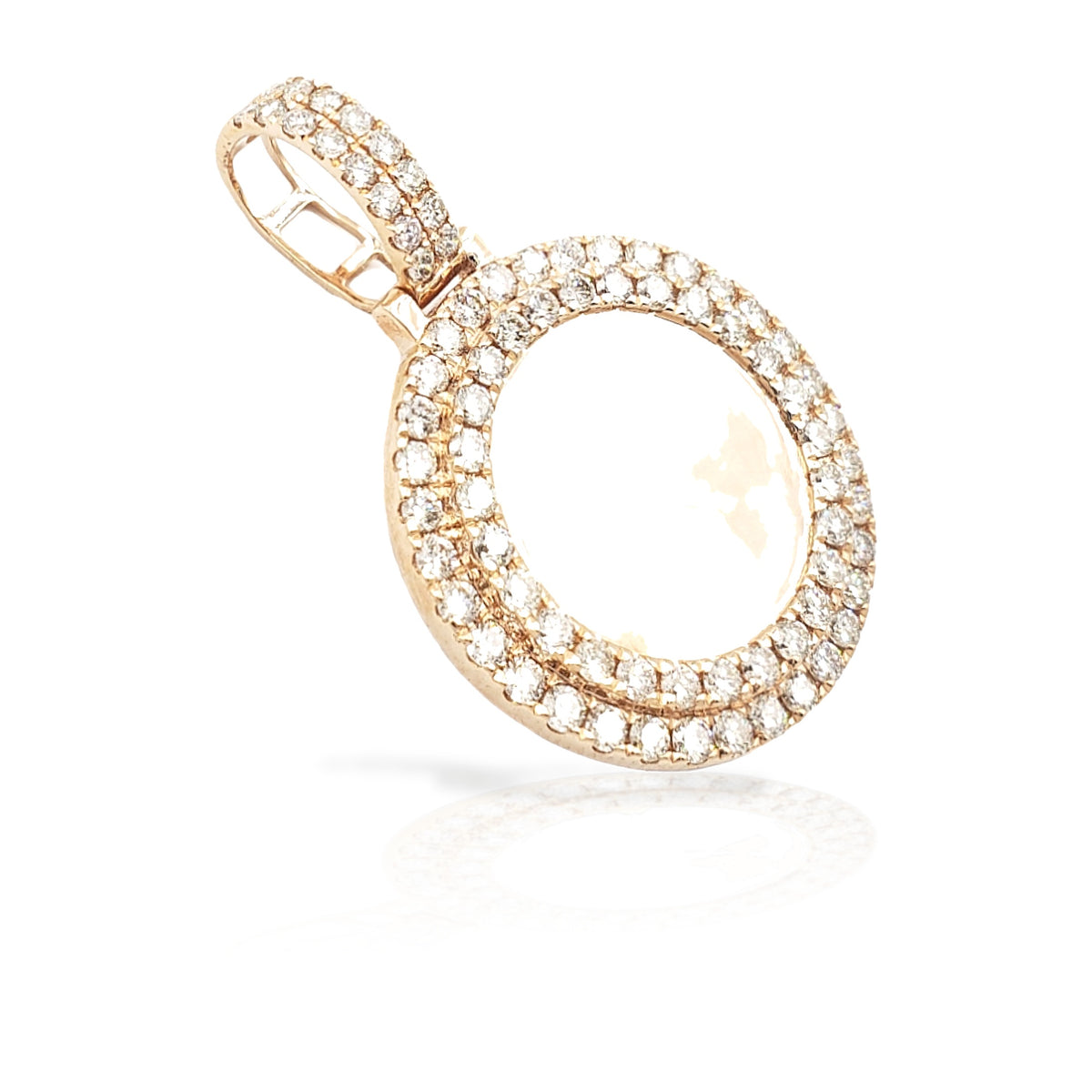 14K 3 Row Diamond Picture Pendant With 2.75 Carats Of Diamonds