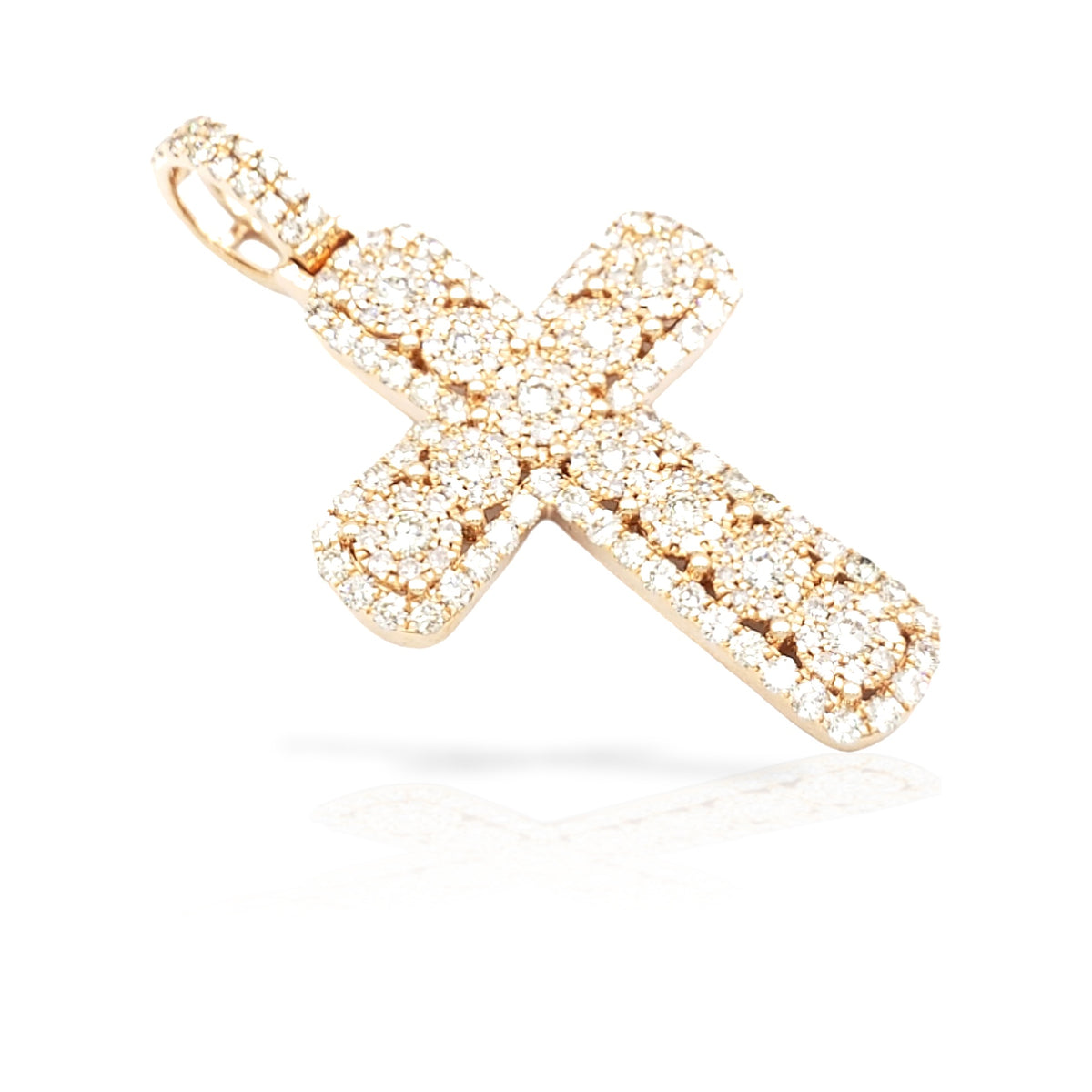 14K Diamond Cross With 2.90 Carats Of Diamonds