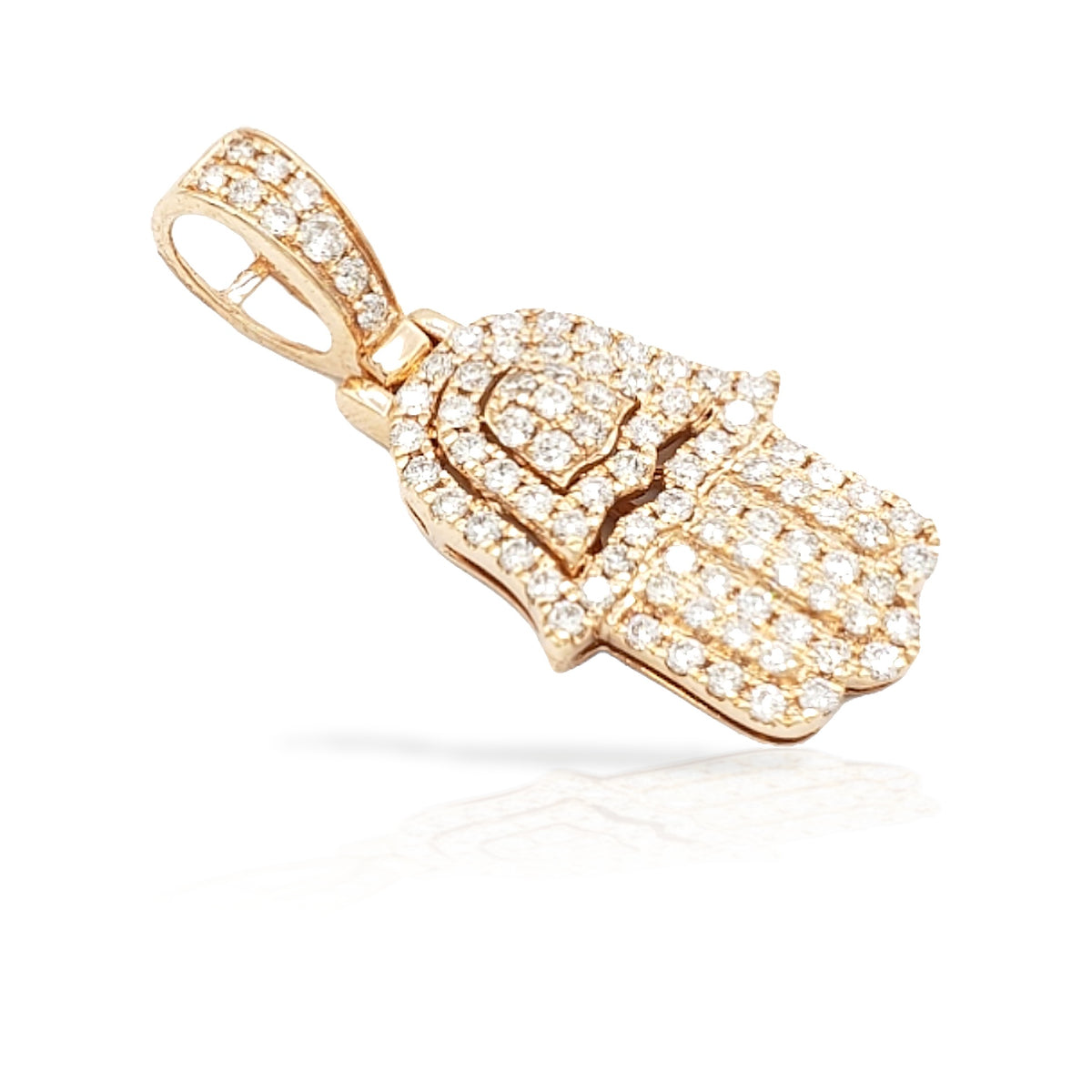14K 3D Diamond Hamsa With 1.25 Carats Of Diamonds