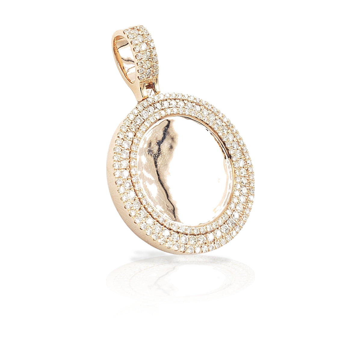 14K Three Row Diamond Picture Pendant With 2.75 Carats Of Diamonds