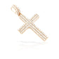 14K Three Row Diamond Cross With 1.69 Carats Of Diamonds