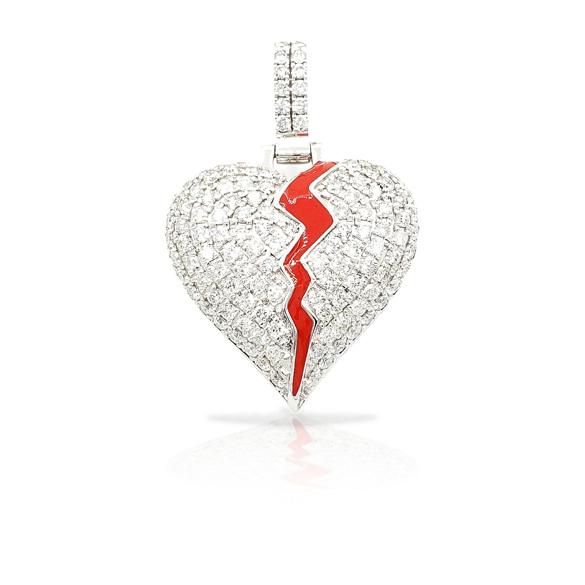 14K Diamond Broken Heart With 2.64 Carats Of Diamonds