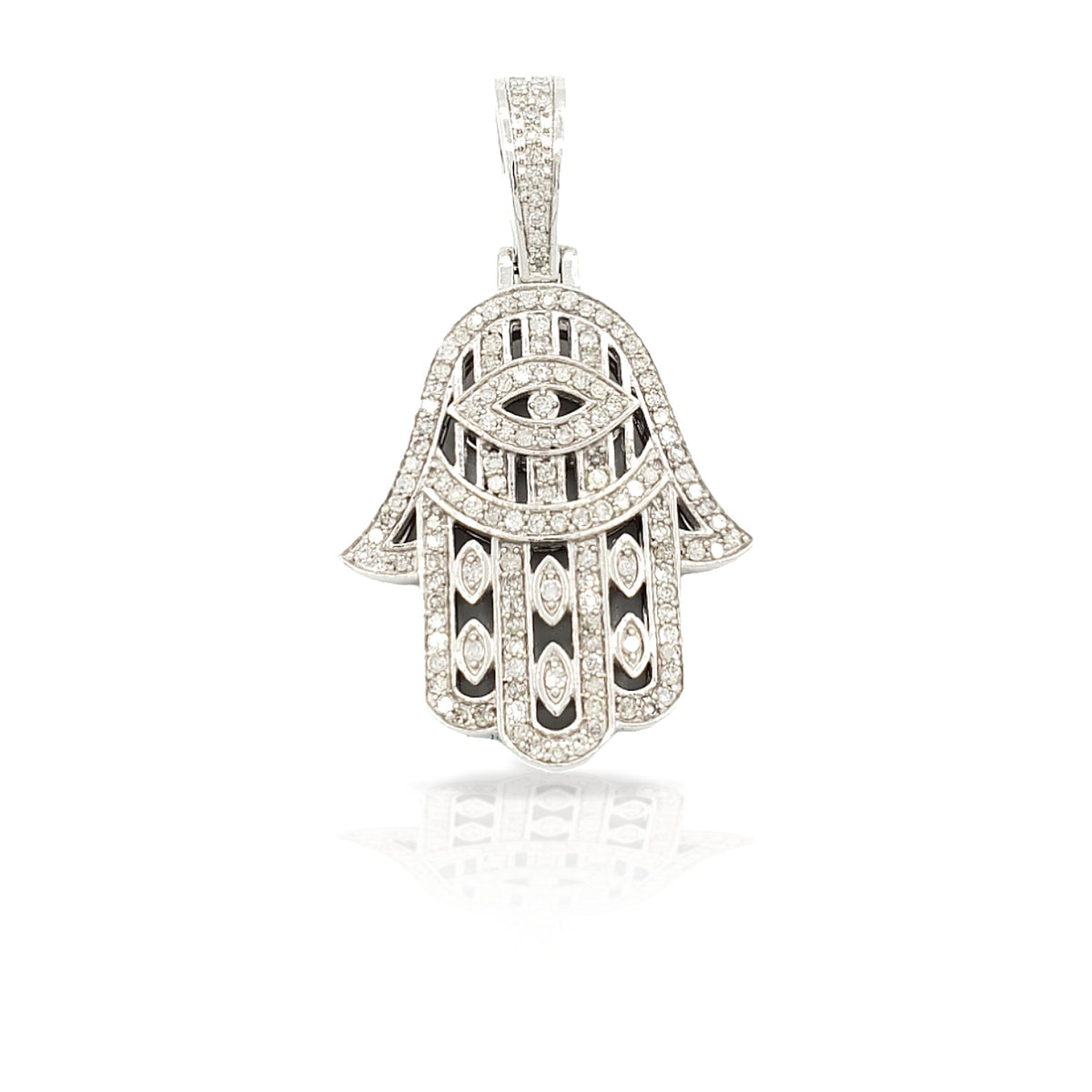 14K Diamond Hamsa With 0.76 Carats Of Diamonds