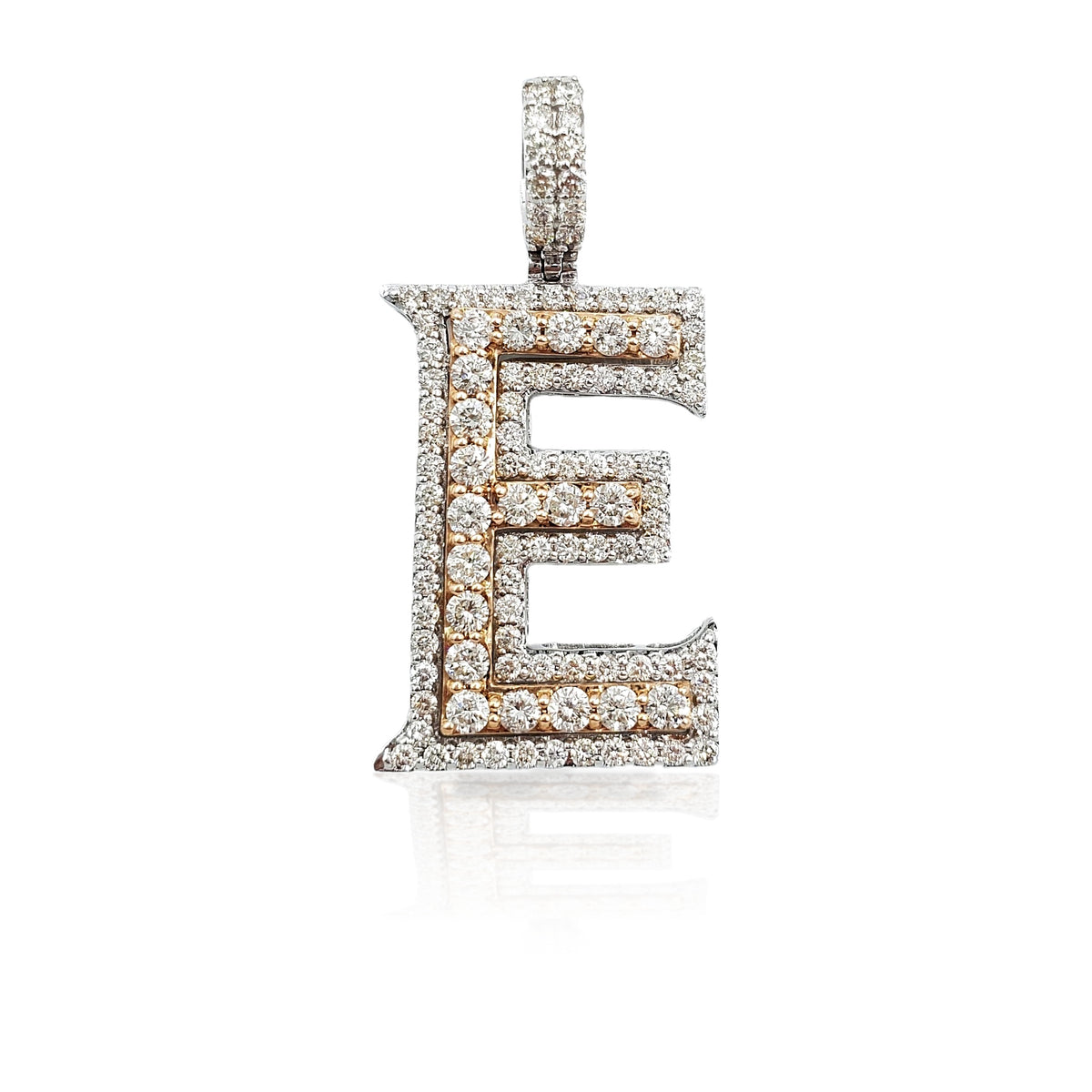 14K Diamond Initial Pendant