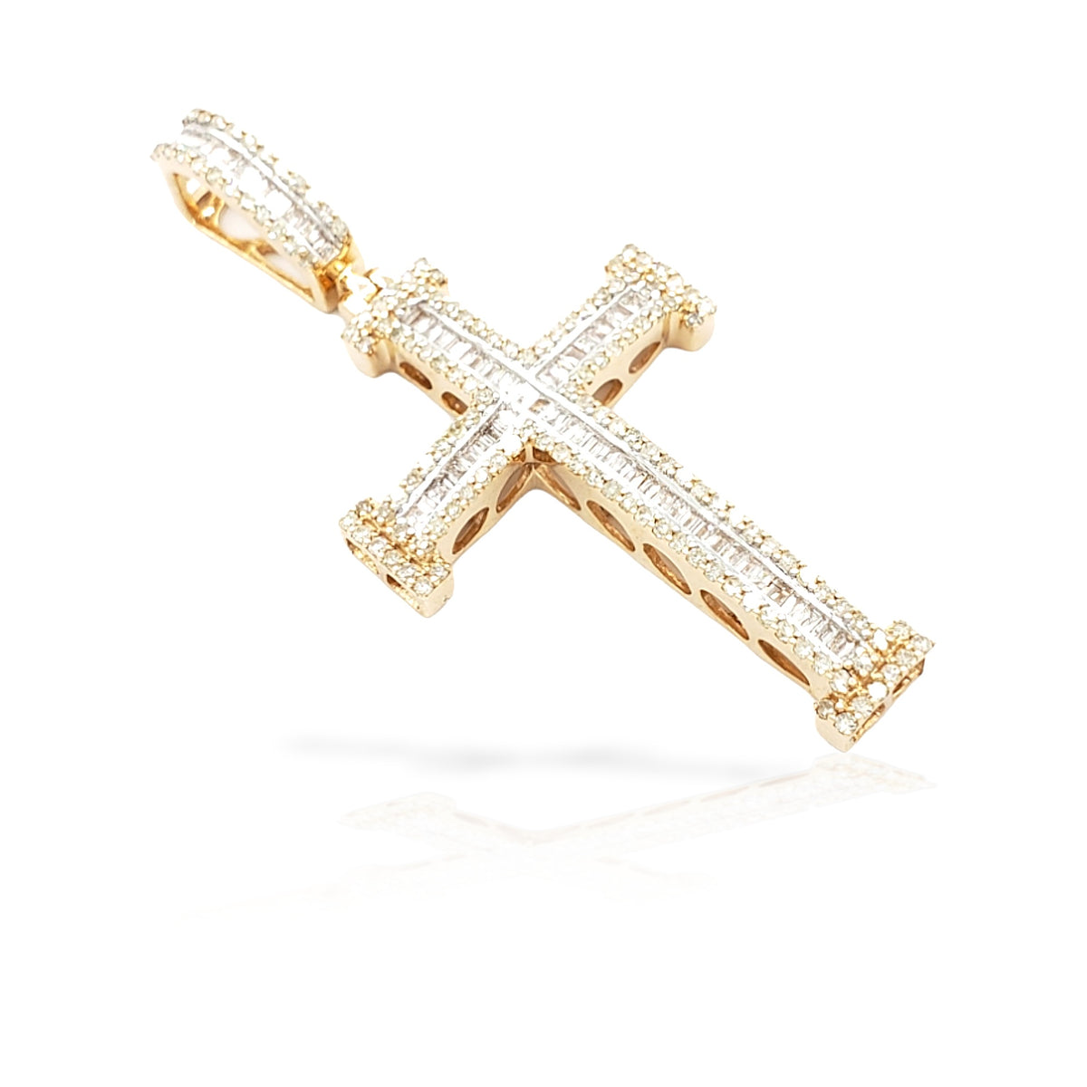 2.0 14K Diamond Cross With 1.31 Carats Of Diamonds