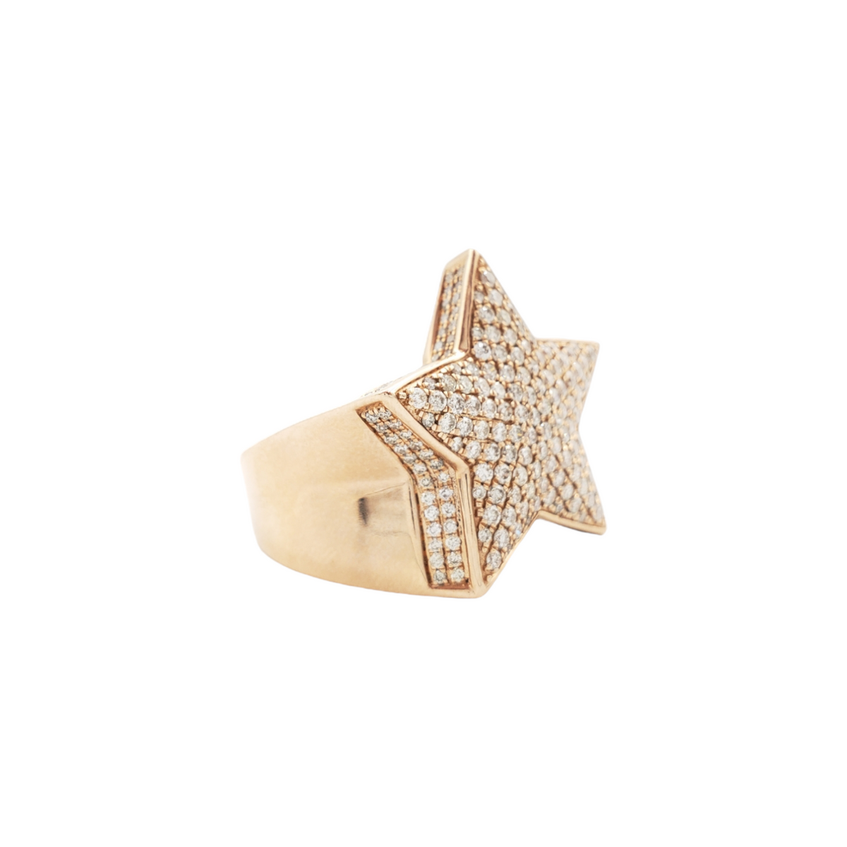 14K Gold Star Natural Diamond Ring for Men – 2.03 CTW