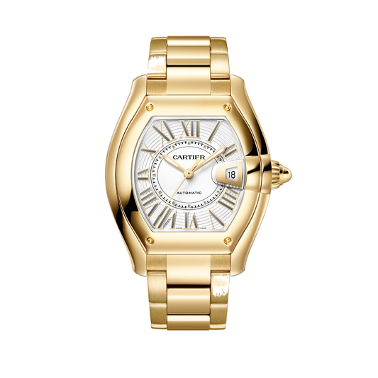 Cartier Roadster WGRD0012 - Large model 18K yellow gold, White Dial, 18K yellow gold bracelet