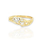 Double Heart CZ Ring - 10K Yellow Gold