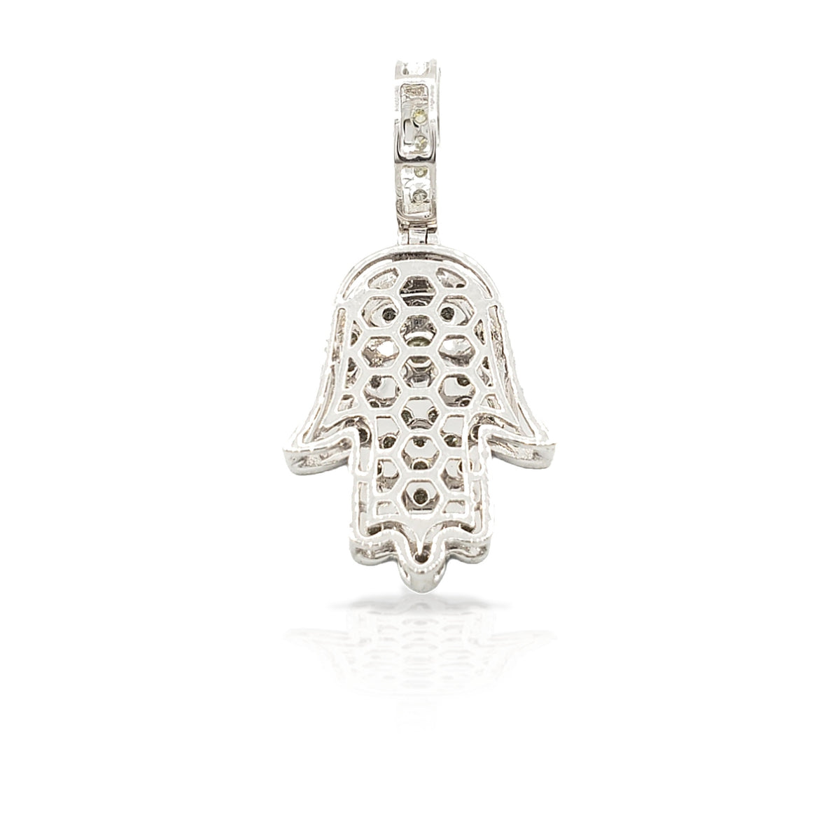 14K Eye Diamond Hamsa With 0.84 Carats Of Diamonds