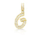 14K Gold Baguette Diamond Letter Pendants