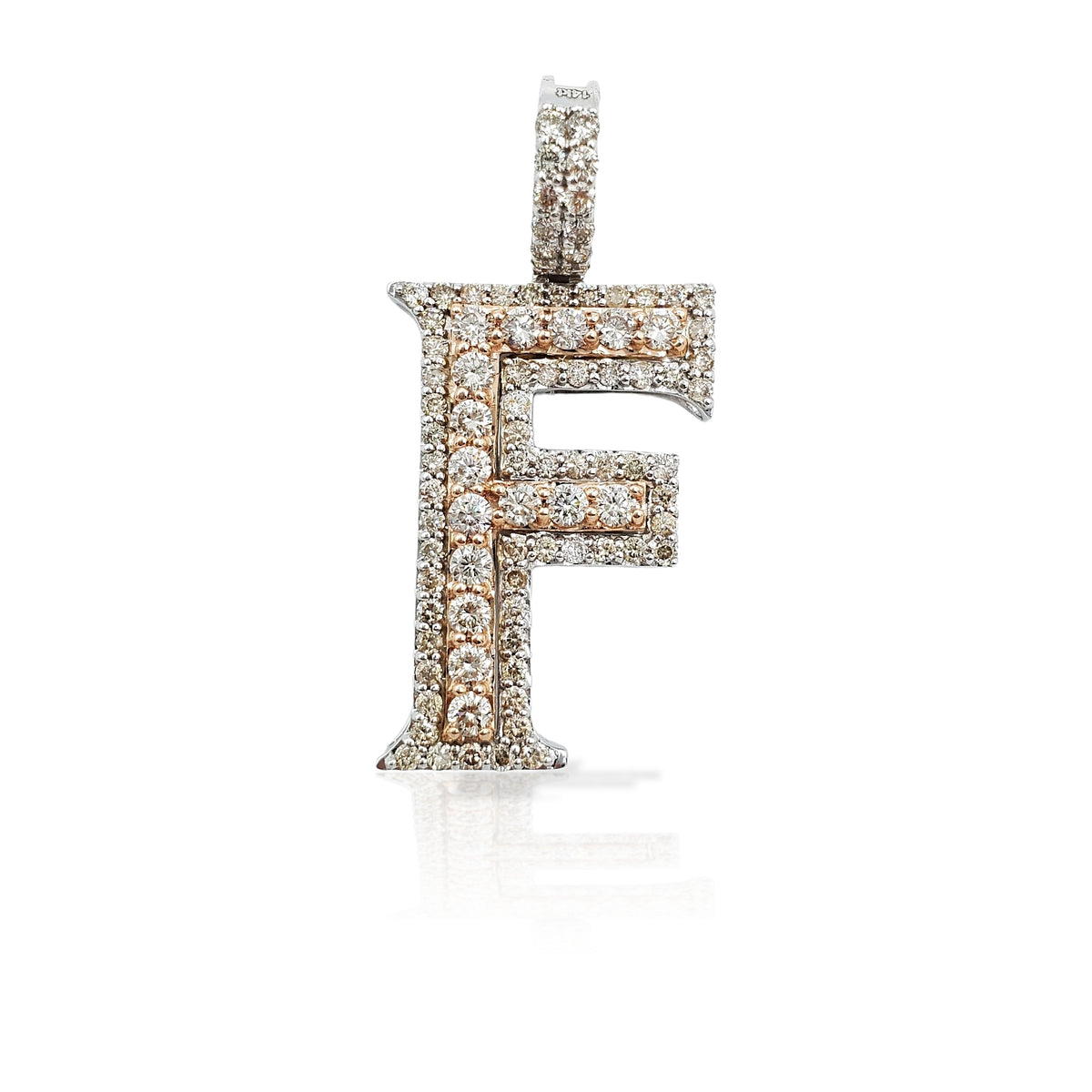 14K Diamond Initial Pendant