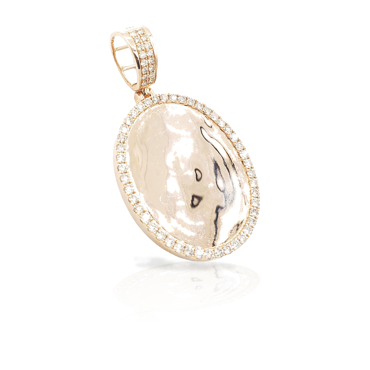 14K Oval Diamond Picture Pendant With 2.01 Carats Of Diamonds