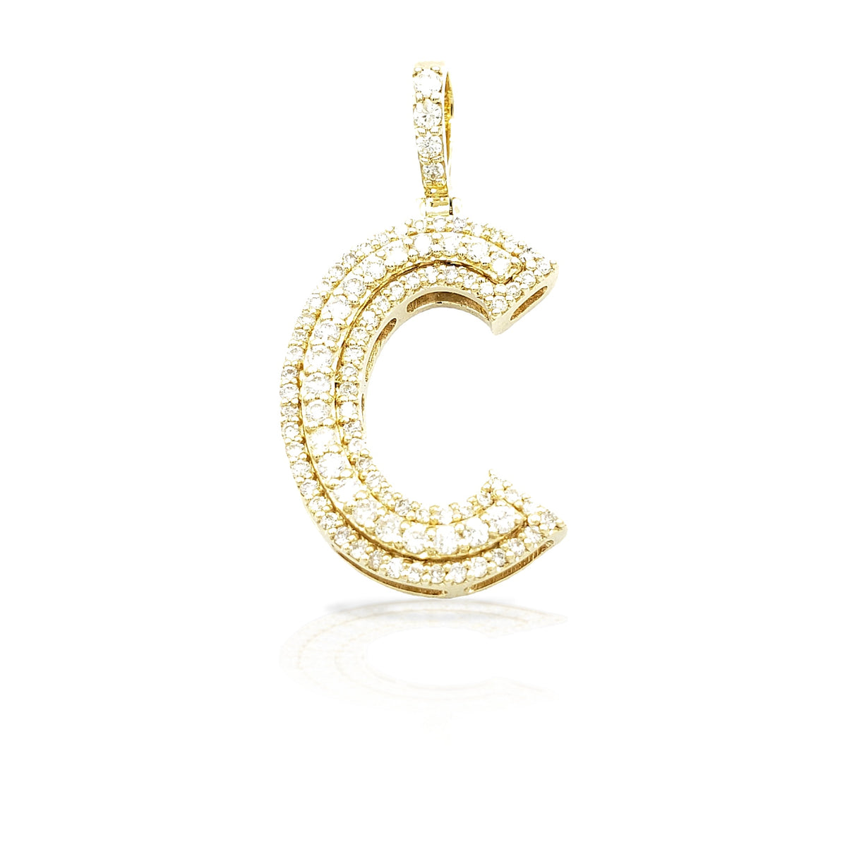 14K Gold Diamond Initial Pendant