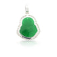 14K White Gold Diamond Buddha With Green Jade