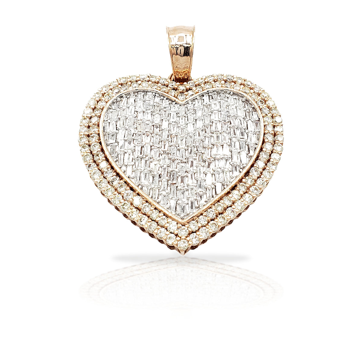 14K Baguette Diamond Heart With 4.23 Carats Of Diamonds