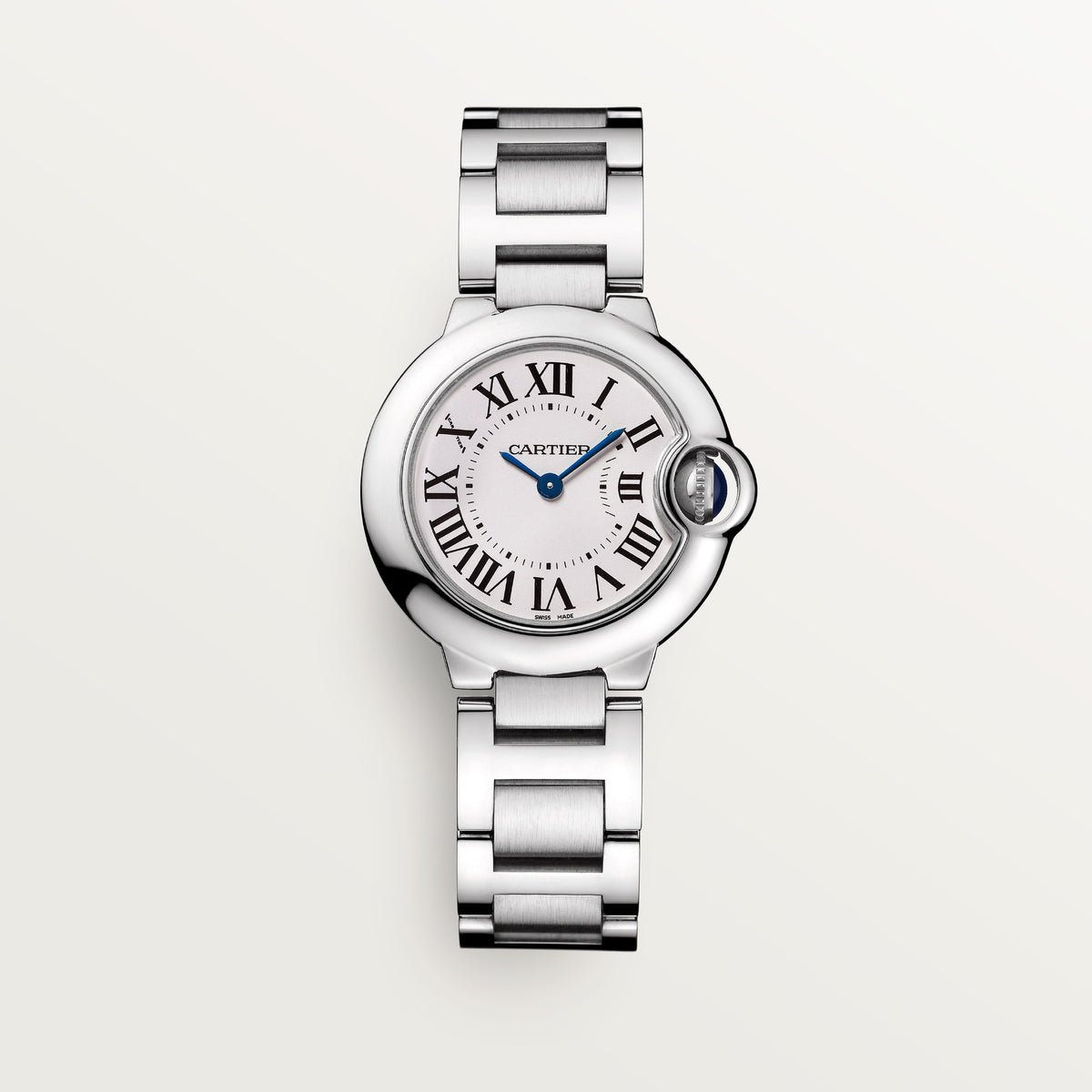 Cartier Ballon Bleu de Cartier WSBB0073 - 28 mm Steel, Silvered opaline with Roman numerals Dial, Steel bracelet