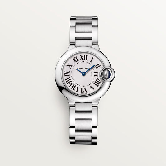 Cartier Ballon Bleu de Cartier WSBB0073 - 28 mm Steel, Silvered opaline with Roman numerals Dial, Steel bracelet