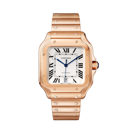 Cartier Santos de Cartier WGSA0018 - Large model Rose gold, Silvered opaline Dial, Rose gold bracelet