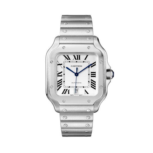 Cartier Santos de Cartier WSSA0018 - Large model Steel, Silvered opaline Dial, Steel bracelet