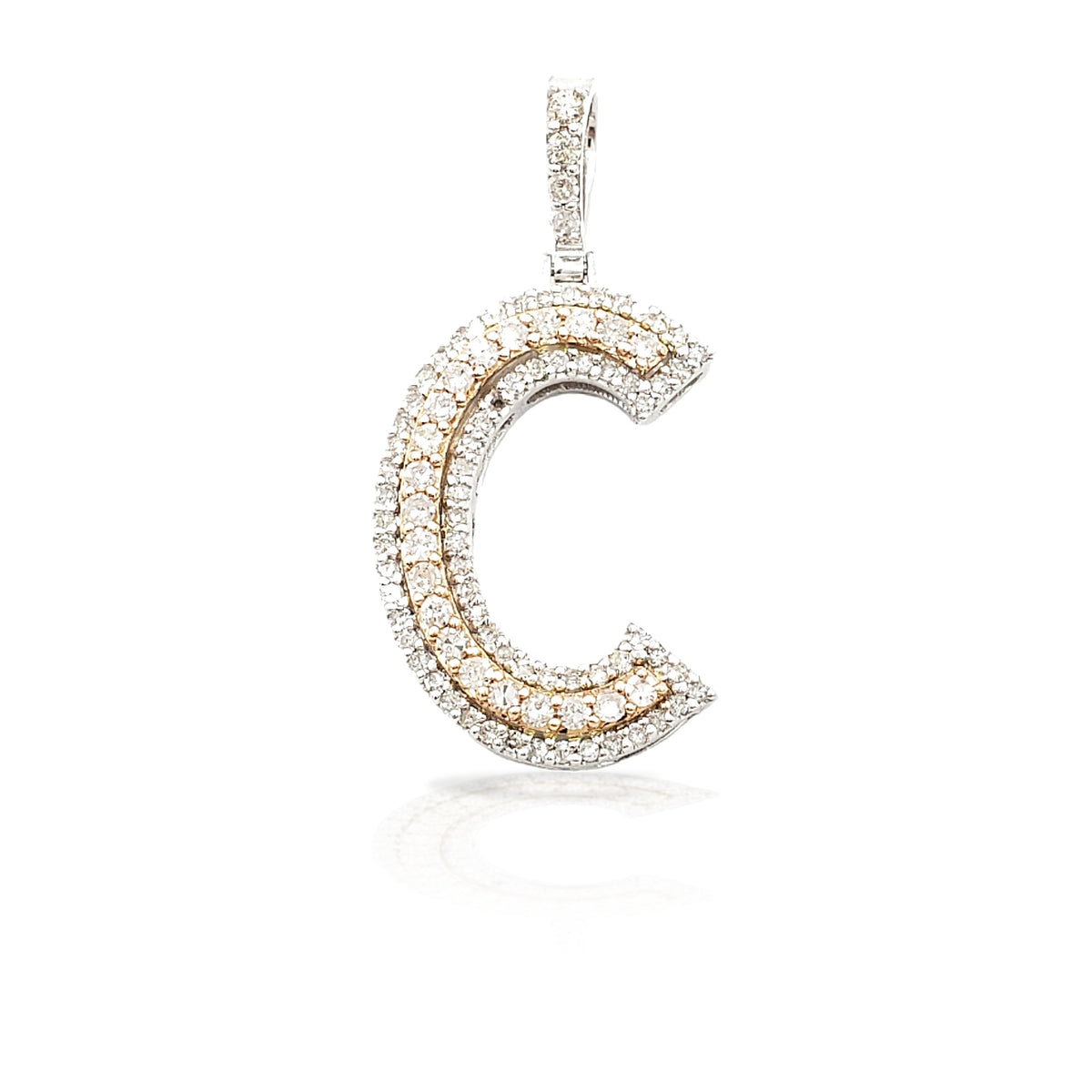 14K Gold Diamond Initial Pendant