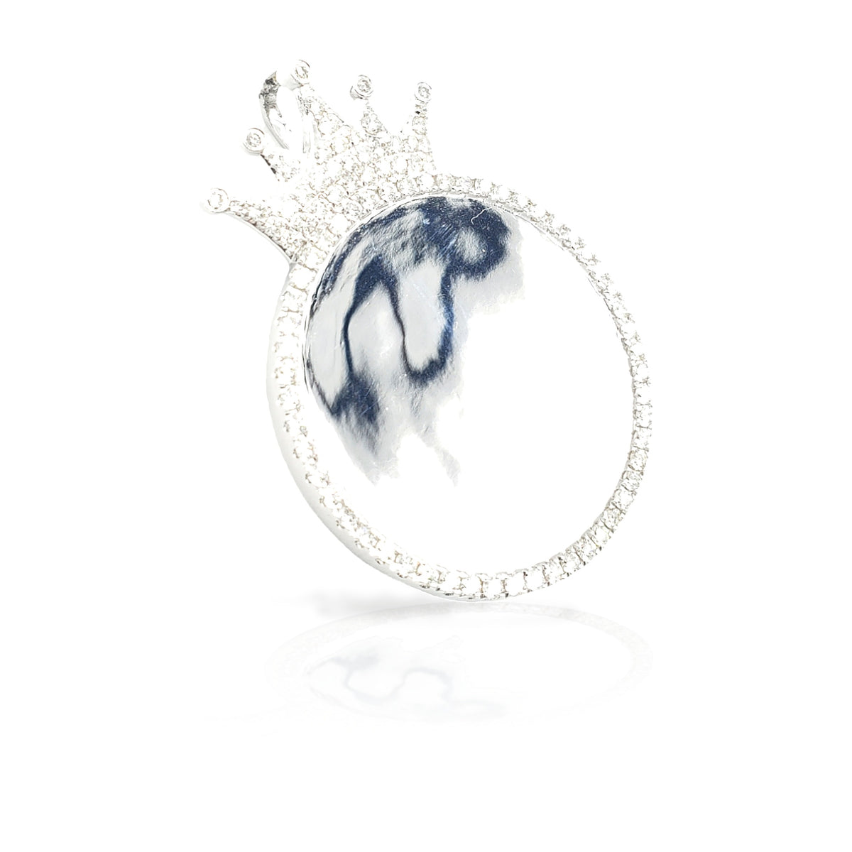 14K Crown Diamond Picture Pendant With 2.47 Carats Of Diamonds