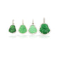 14K White Gold Diamond Buddha With Green Jade