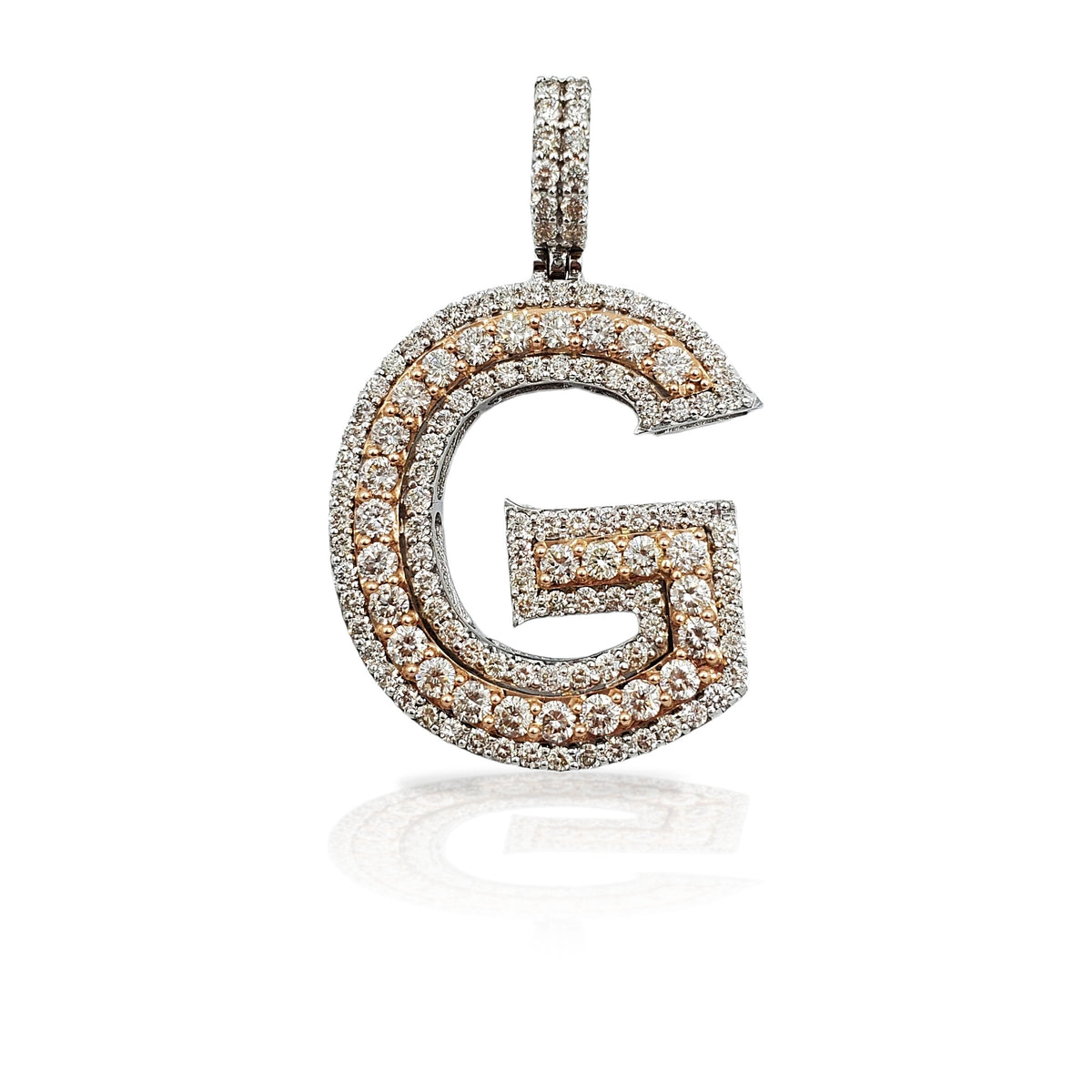 14K Diamond Initial Pendant