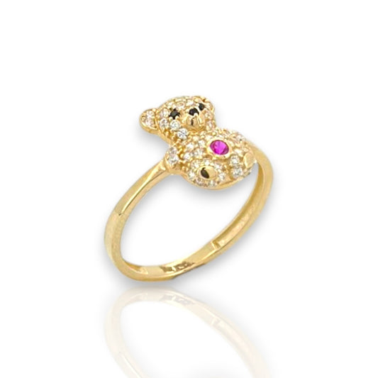 Teddy Bear Ring - 14K Yellow Gold