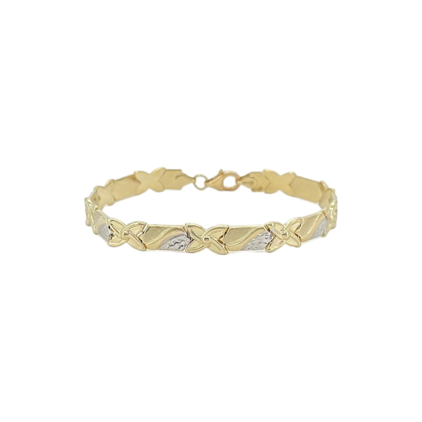 Kisses Two Tone Bracelet - 10K Yellow Gold