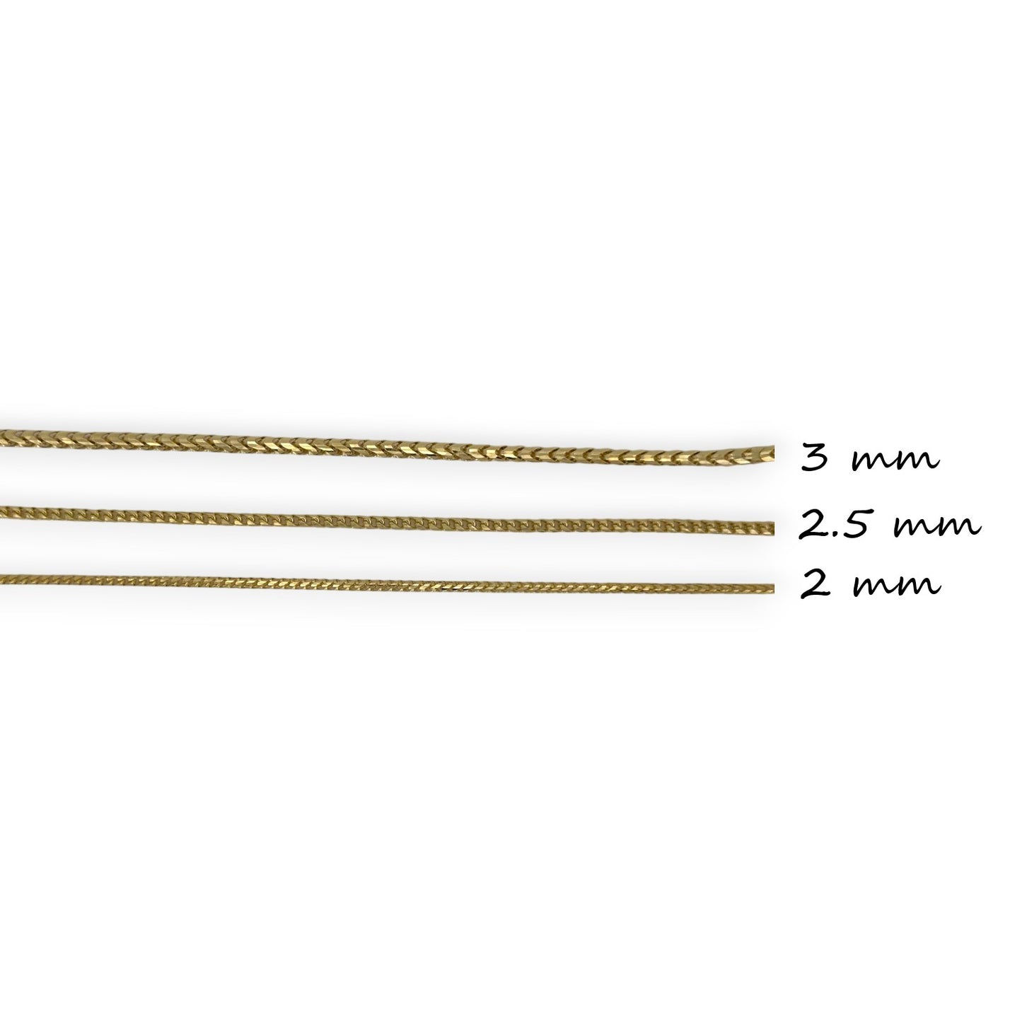 10K Fully Solid Franco Box Anklet - 10K Yellow Gold