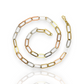 Paperclip Link Chain Necklace - 14K Tri Color Gold