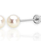 14K YELLOW GOLD ROUND GENUINE WHITE PEARL STUD EARRINGS SCREW BACKS