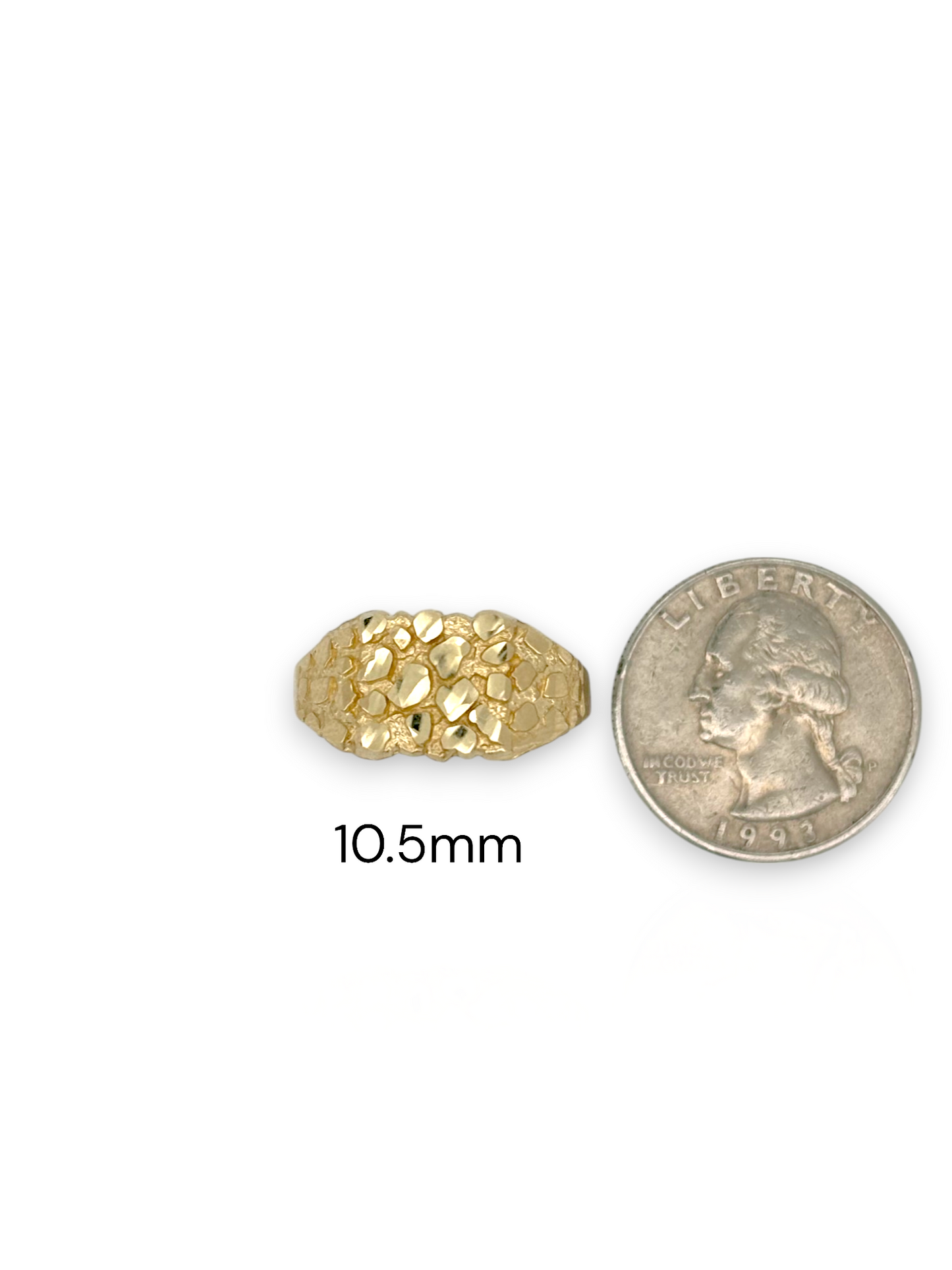 Nugget Square Ring - 10K Yellow Gold