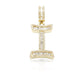 14K Gold Baguette Diamond Letter Pendants
