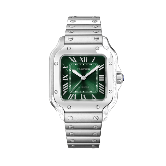 Cartier Santos de Cartier WSSA0061 - Medium Steel, Graduated green Dial, Steel bracelet