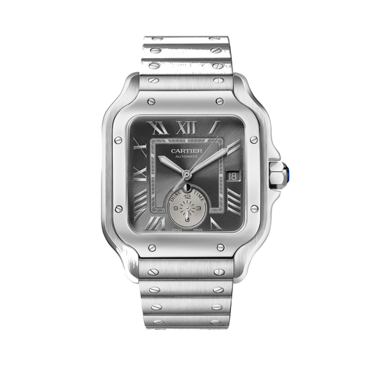 Cartier Santos de Cartier WSSA0076 - Large model Steel, Anthracite gray sunray Dial, Steel bracelet