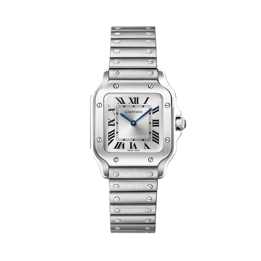 Cartier Santos de Cartier WSSA0082 - Small model Steel, Silver sunray Dial, Steel bracelet