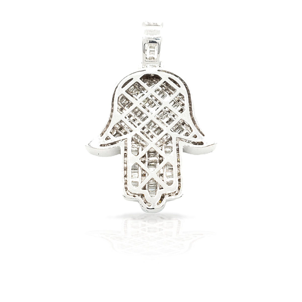 14K Baguette Diamond Hamsa With 2.44 Carats Of Diamonds
