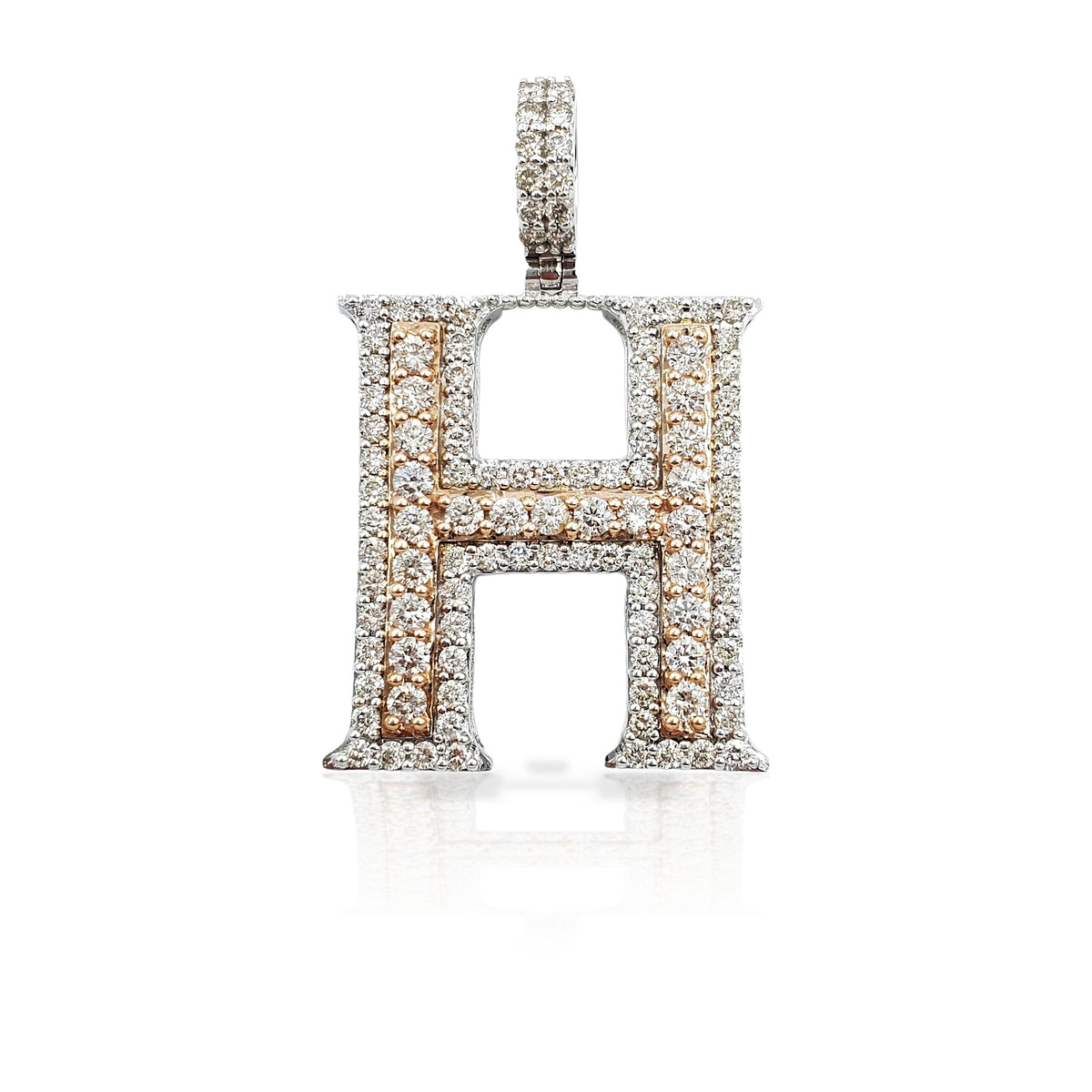 14K Diamond Initial Pendant