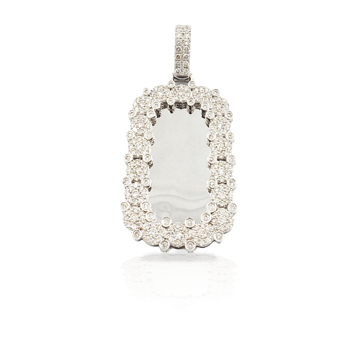 14K Rectangle Diamond Picture Pendant With 3.22 Carats Of Diamonds