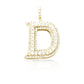14K Gold Diamond Initial Pendant