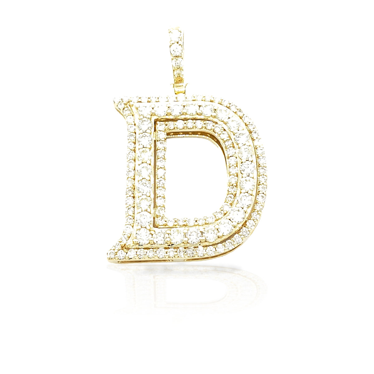 14K Gold Diamond Initial Pendant