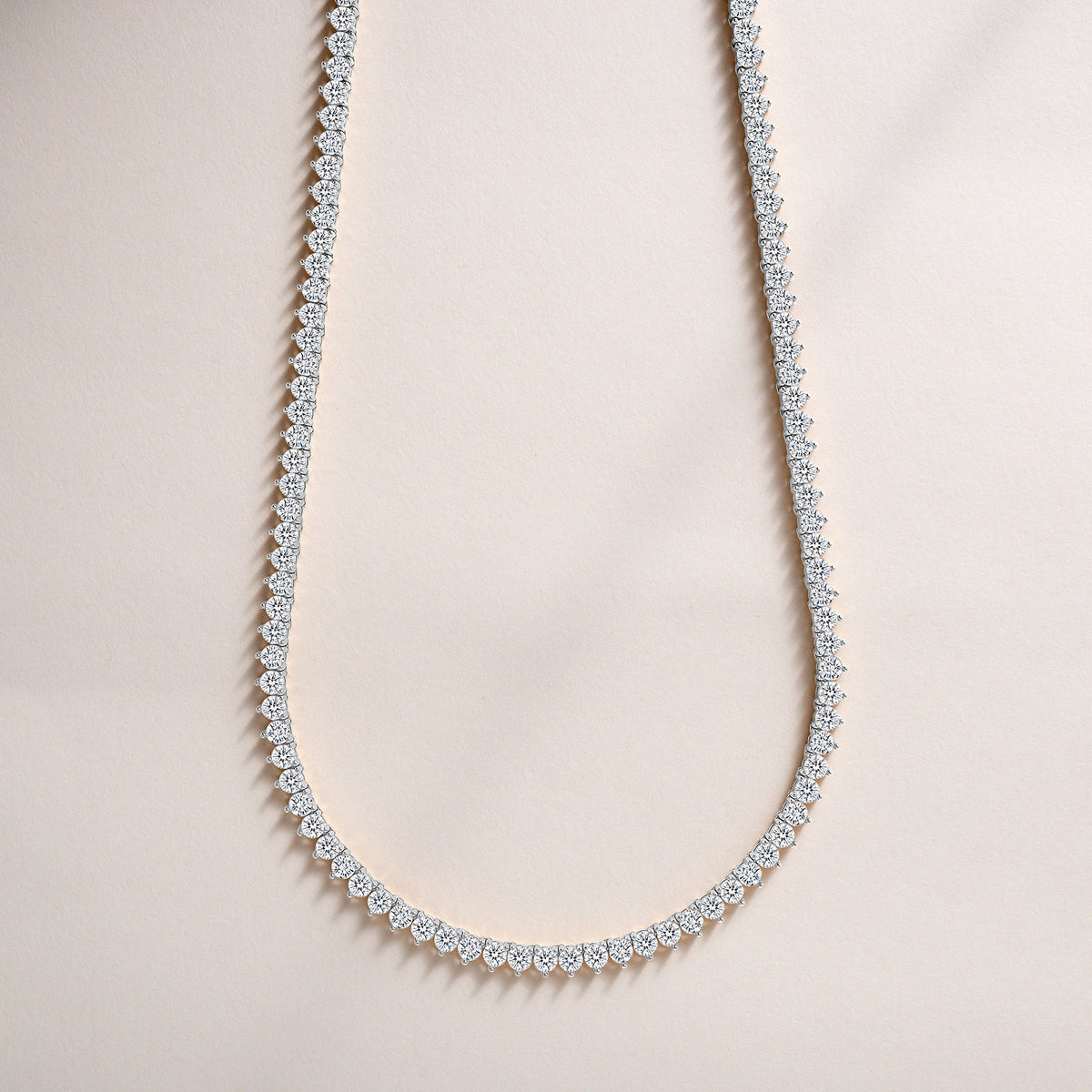14K 3 Prong Tennis Necklace