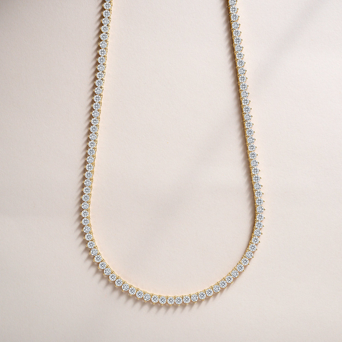 14K 3 Prong Tennis Necklace