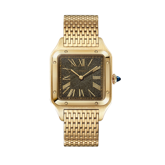 Cartier Santos-Dumont WGSA0123 - Large model 18K yellow gold, Obsidian Dial, Yellow gold interchangeable bracelet