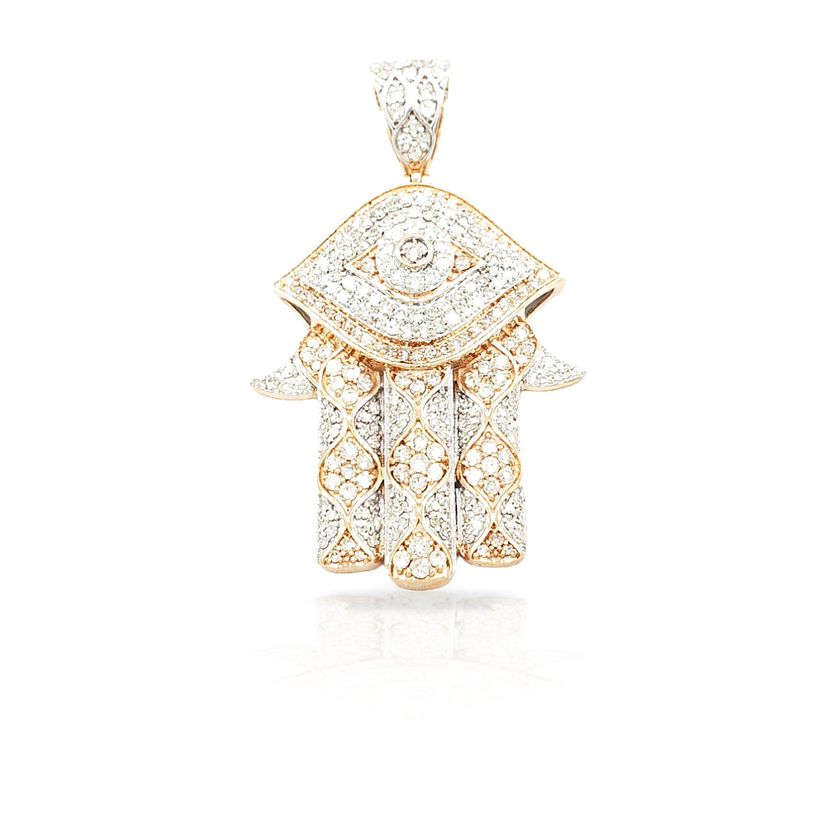 14K Diamond Hamsa With 2.30 Carats Of Diamonds
