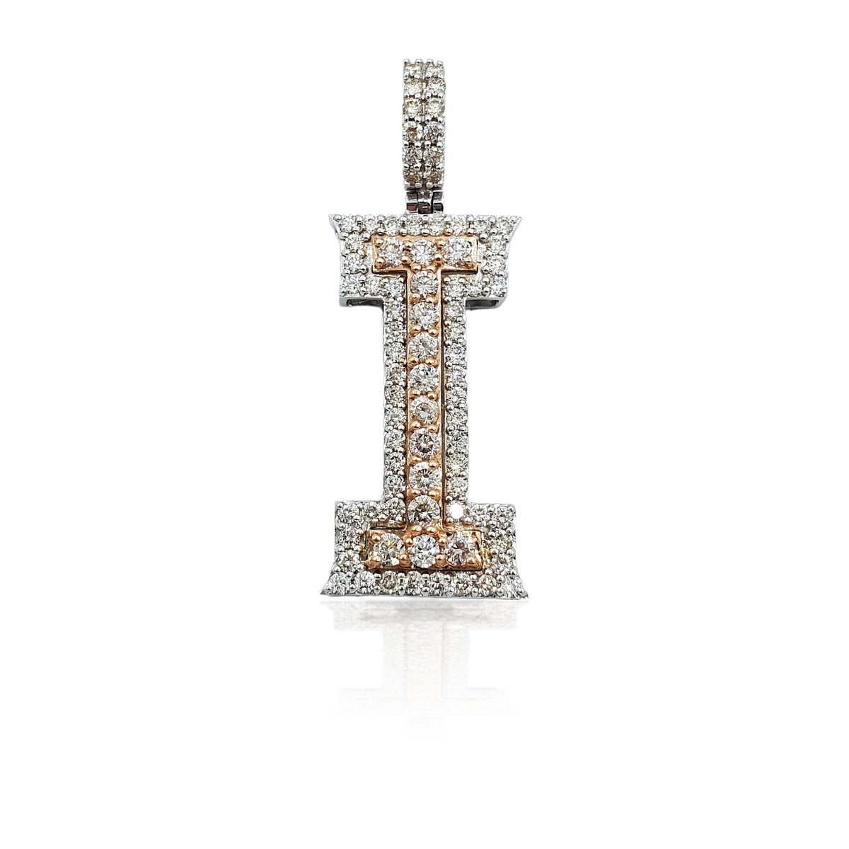 14K Diamond Initial Pendant