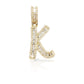 14K Gold Baguette Diamond Letter Pendants