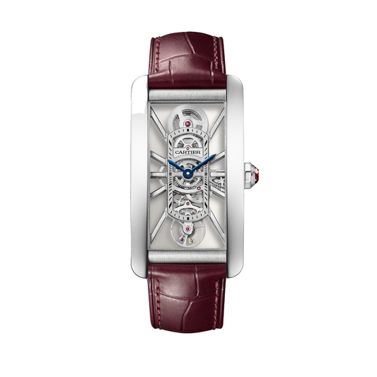 Cartier Tank Américaine Skeleton Watch WHTA0041 - Large model Platinum (950/1000), Skeleton (openworked) movement bridges Dial