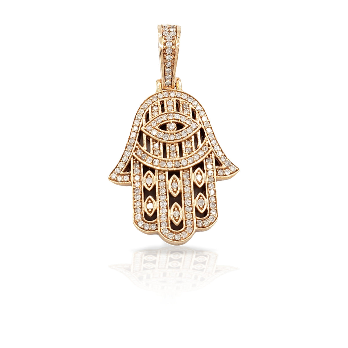 14K Diamond Hamsa With 0.76 Carats Of Diamonds